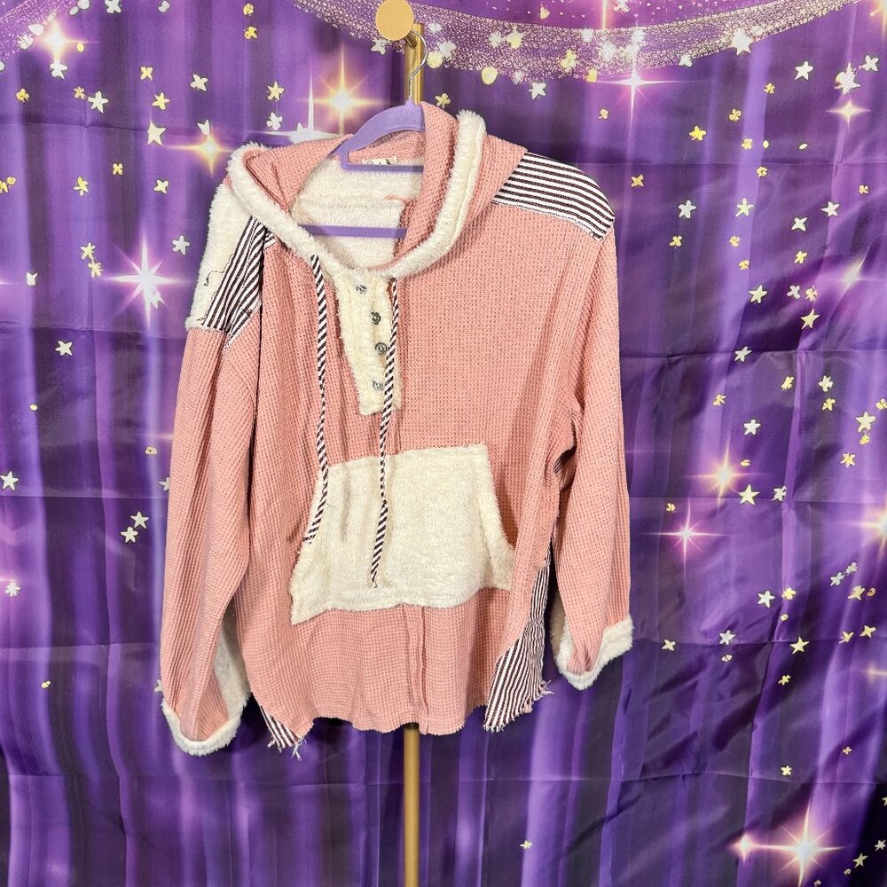 POL Clothing - Next Level Top - Pink, Cream - L